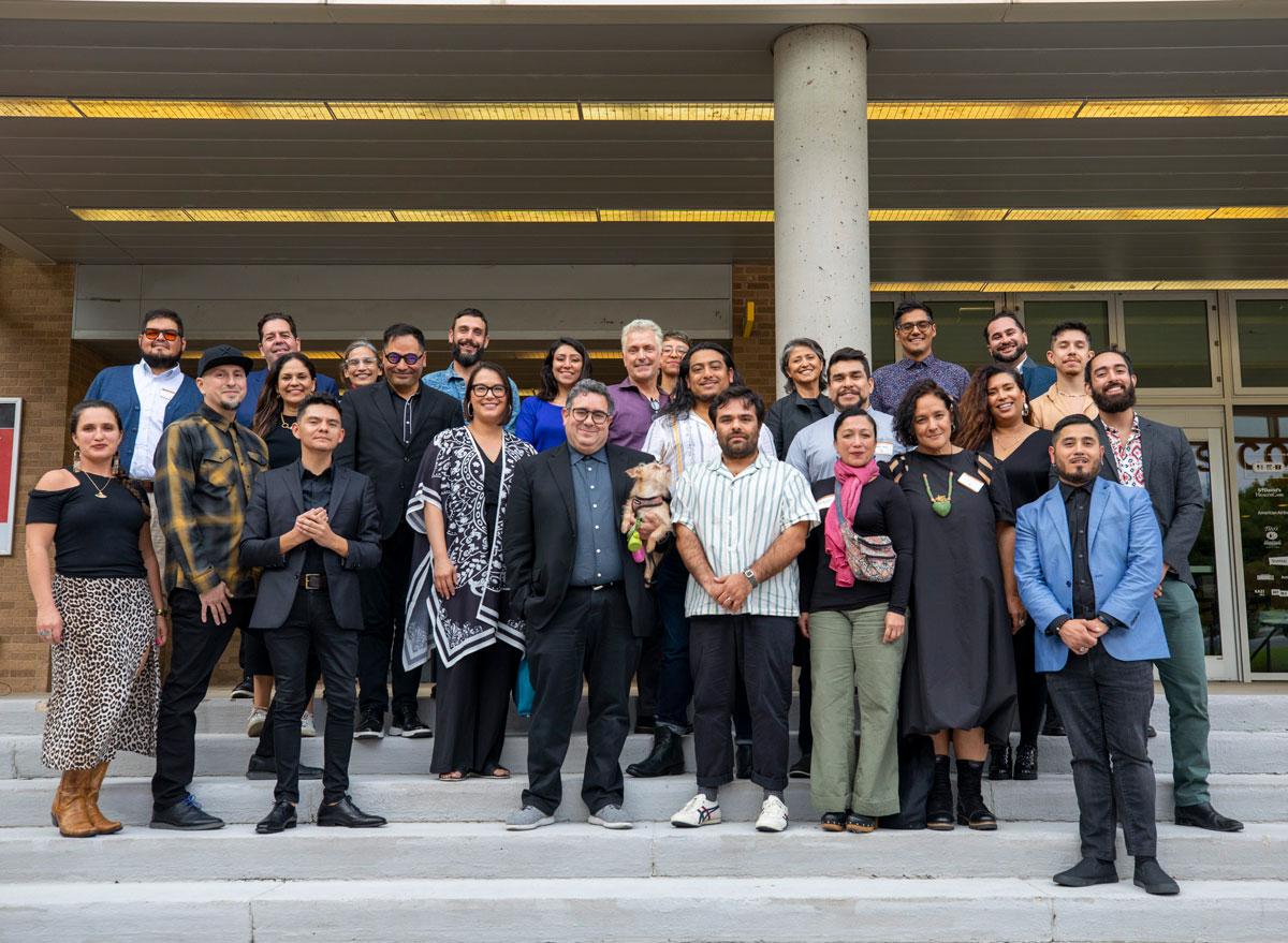 Group photo of the attendees of the College of Fine Arts Latinx Arts Summit