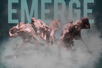 emerge event image teal with dancers in smoke
