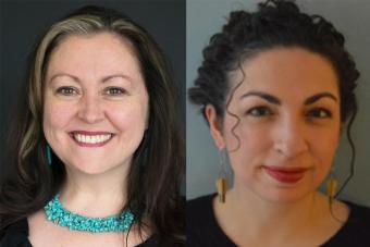 Headshots for National Theatre Conference inductees Roxanne Schroeder-Arce and Kristin Leahey