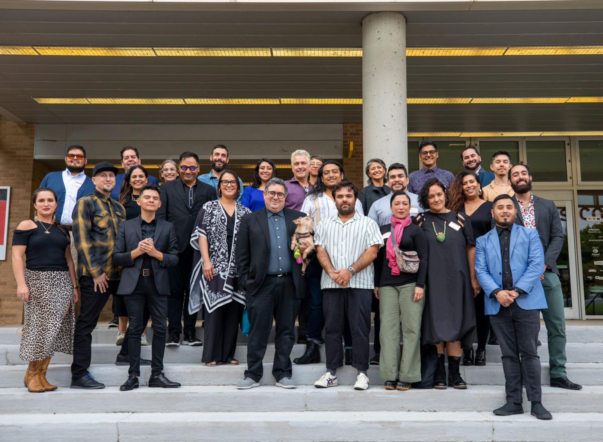 Group photo of the attendees of the College of Fine Arts Latinx Arts Summit