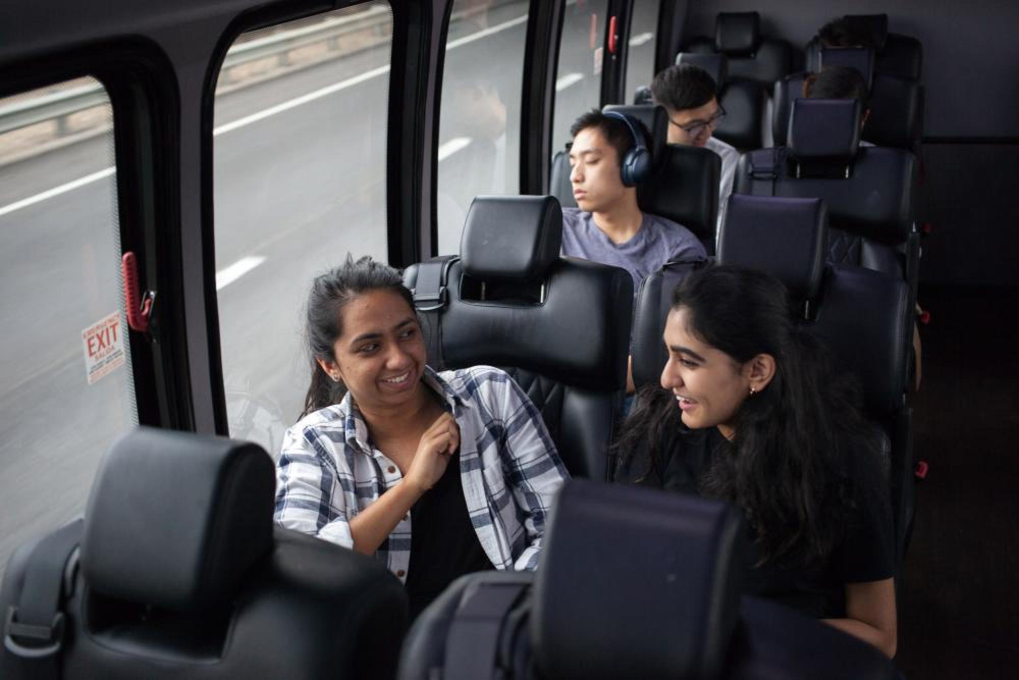 students on a bus