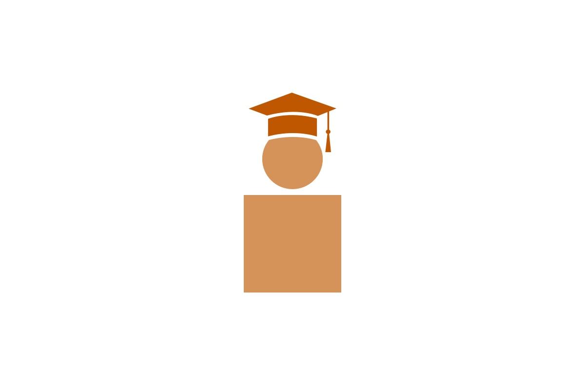 Graphic of student with graduation cap