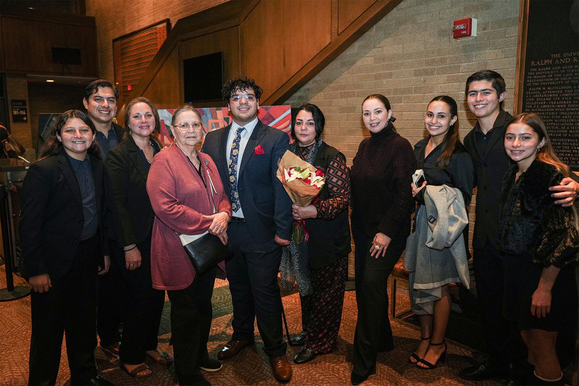 Butler School of Music Josiah Garza with his family at the premiere of his opera "Maria"