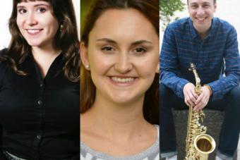 Three students who will be honored in the College of Fine Arts 2016 winter commencement