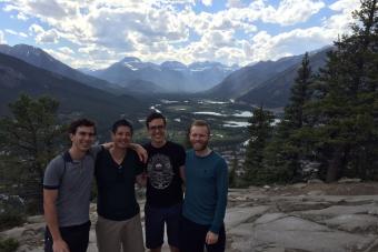 Cordova Quartet members during a hike in Banff, Canada.