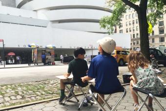 Children participate in an educational program at the Guggenheim Museum in New York City.