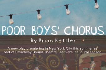 Promotional poster for the play Poor Boys Chorus