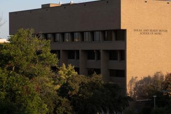 Butler building at sunrise