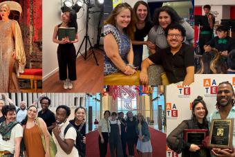 a collage of seven photos of student, faculty and alumni projects over the summer months