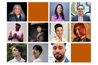 Composite image with portraits of new faculty members in the College of Fine Arts for 2024-25