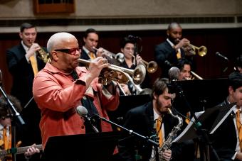 Jazz musician Terence Blanchard performs with the UT Jazz Orchestra