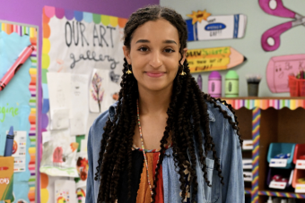 image of Haley Kim in her art classroom