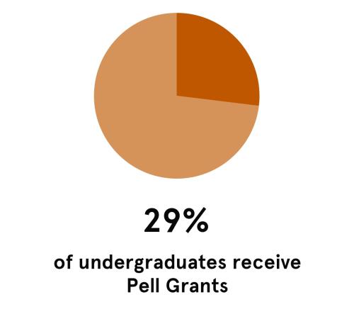 Graphic of 29% of undergraduates receive Pell Grants