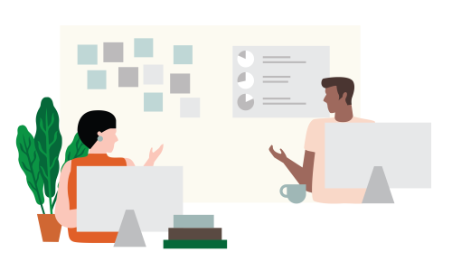 Illustration showing a dialog and ideation concept