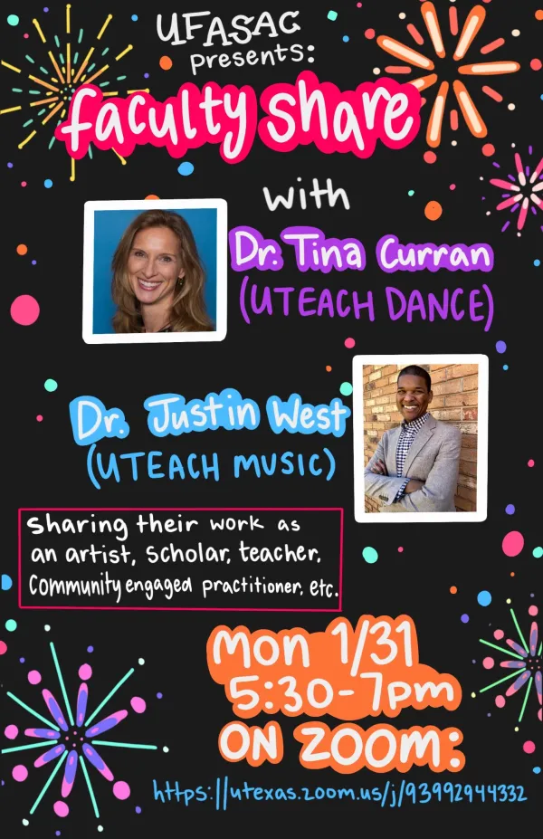 Flyer for the UFASAC Spring Welcome and Faculty Sharing 