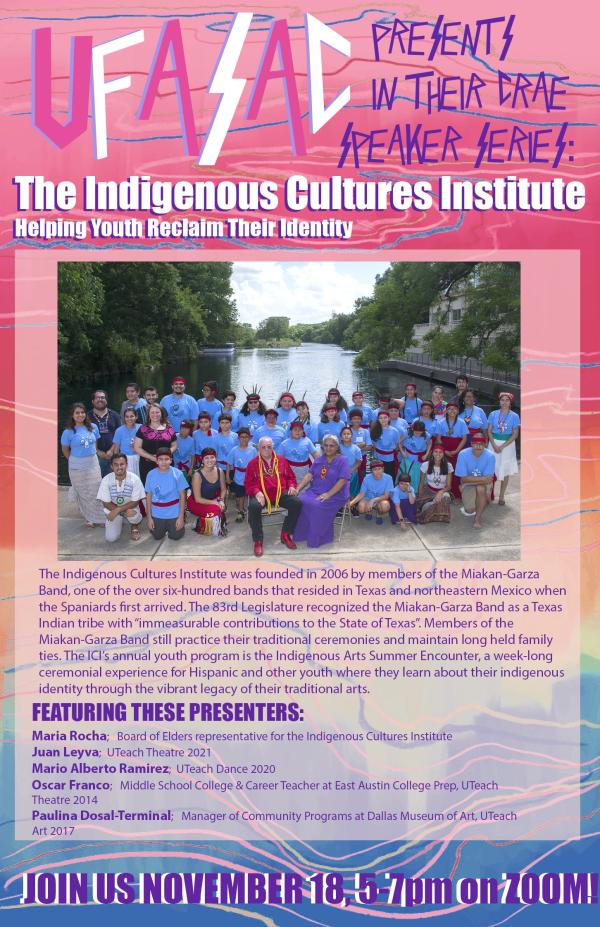Flyer for Indigenous Cultures Institute 