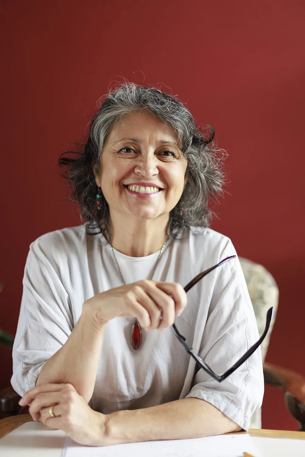 Theatre Professor KJ Sanchez in her offfice