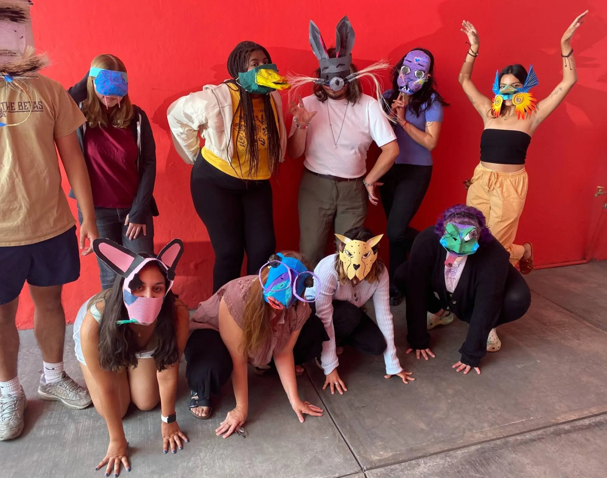 Students with masks in Mexico