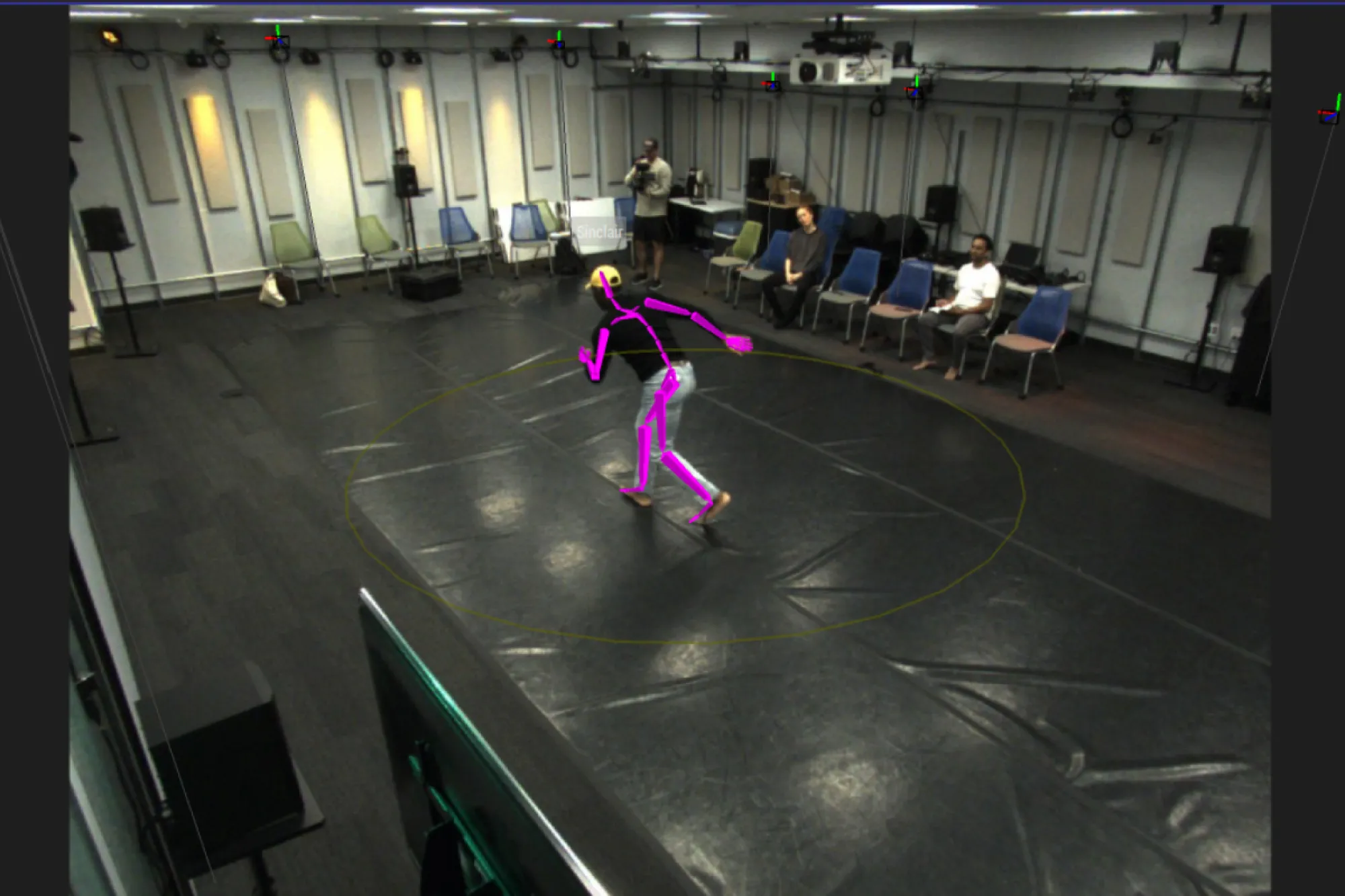 Screenshot of motion tracking software