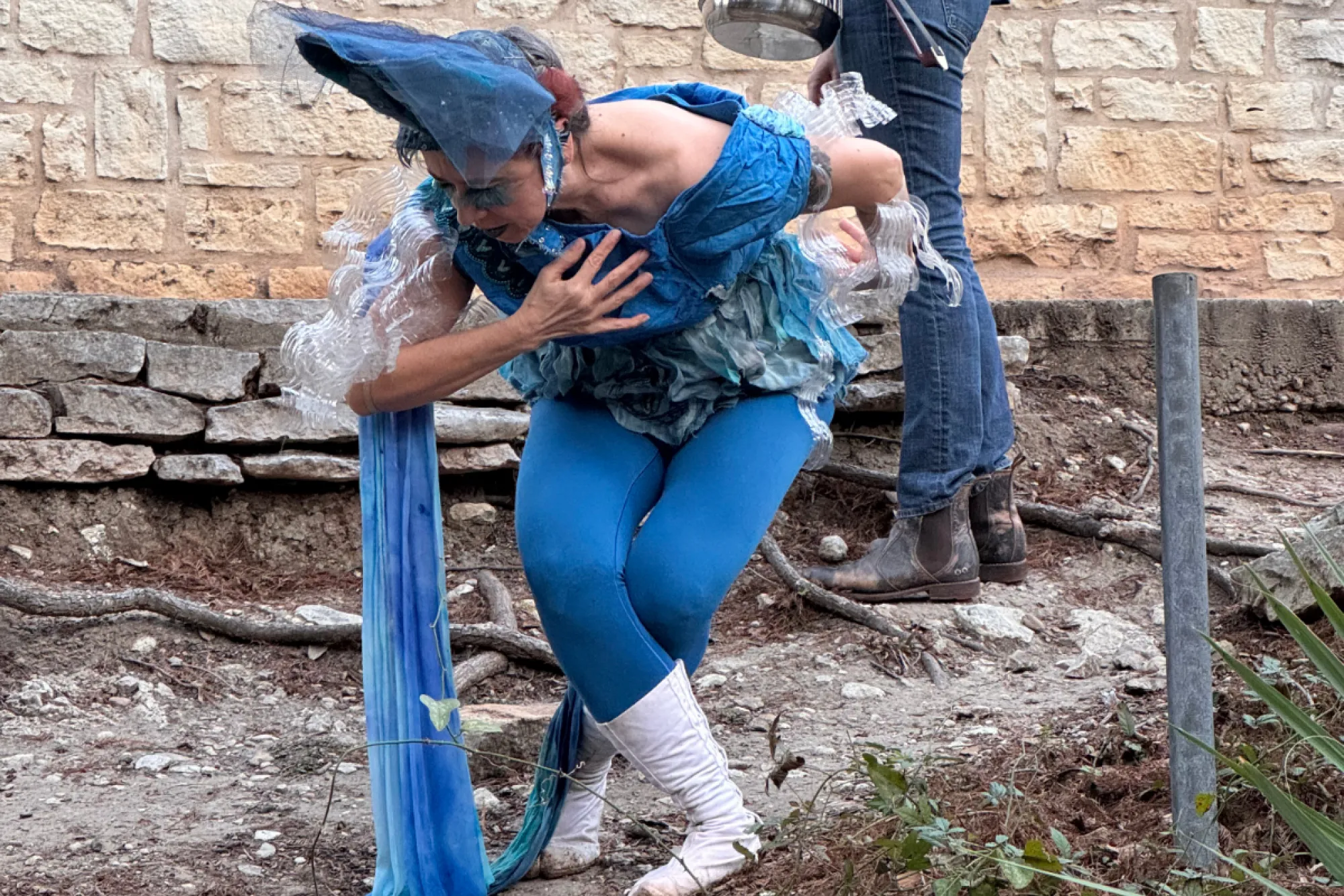 Dancer in blue costume