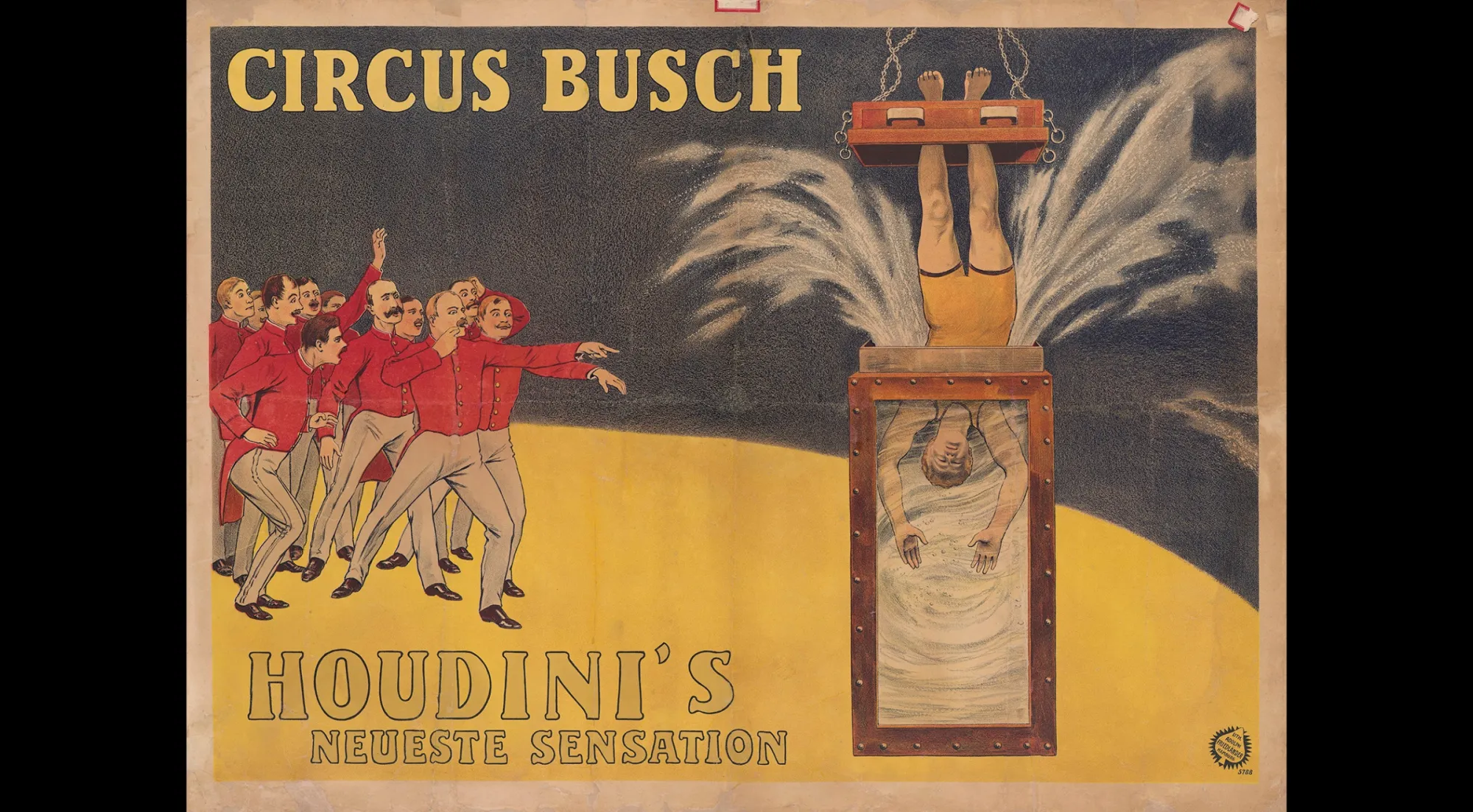 Image of a poster for Harry Houdini performance