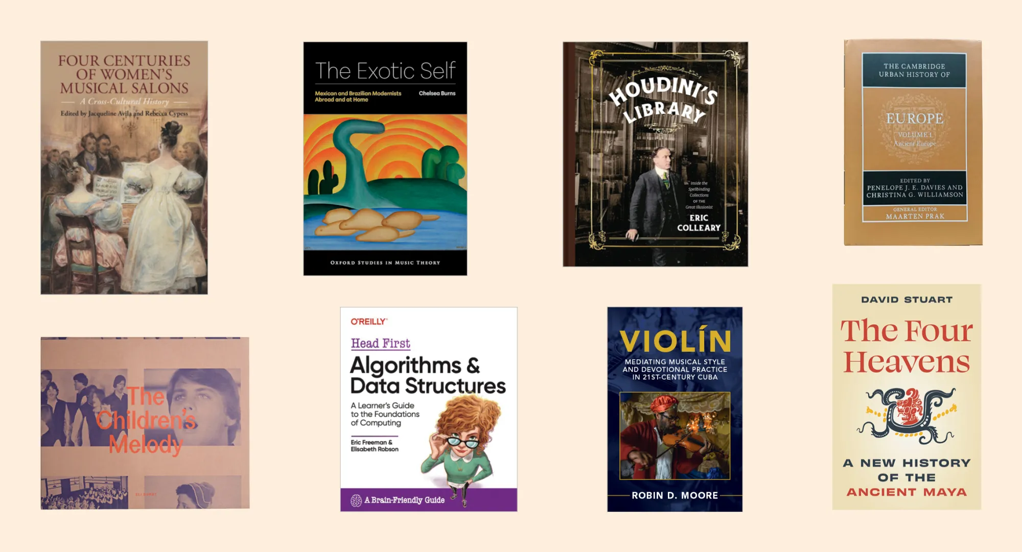 Collage of faculty book covers