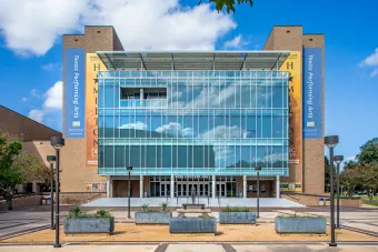 Photo of the facade of Bass Concert Hall