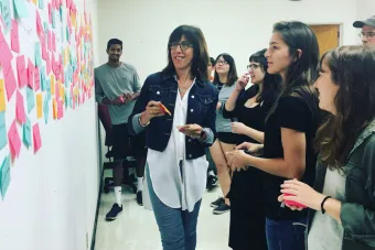 Doreen Lorenzo works with Design students in wkrm.