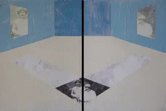 Art depicting the interior of a house