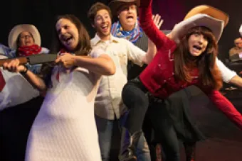 performers in the play "over the lege"