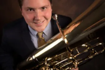 Matt Hightower with his Euphonium 
