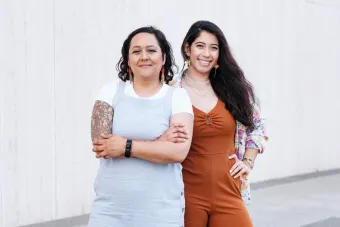 A portrait of Mercedes and Vicky
