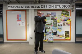 A sign reads Michael Steen Reese Design Studios