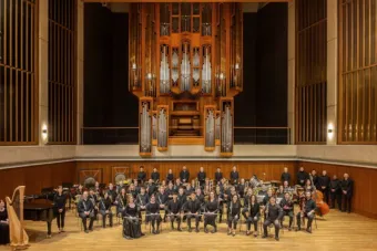 The Wind Ensemble on a stage