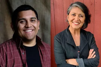 Headshots for alum Jaymes Sanchez and faculty member KJ Sanchez