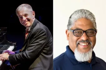 Anton Nel at piano, left, and John Yancey, right, inductees to the Austin Arts Hall of Fame
