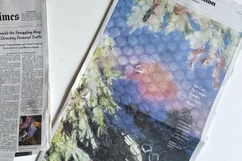 image of a bubble wrap photo on the cover of the New York Times opinion section