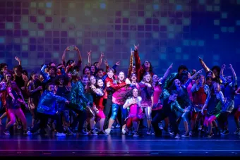 Group photo on stage