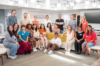 Group photo of students and administrators for the Arts Administration Fellowship Program in the College of Fine Arts