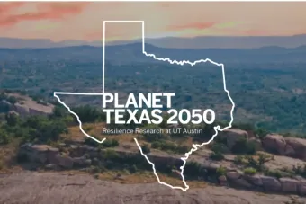 A graphic of a landscape with the state of Texas