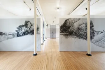 Blackard's wall-sized prints displayed 