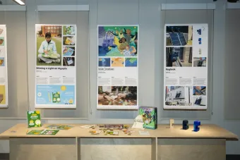Image of capstone projects on display at the UT Design Show