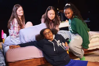 Sophie Rossman, Kayta Thomas, Amalia Yoo, Renée-Nicole Powell in Dad Don't Read This Off-Broadway. (Valerie Terranova)