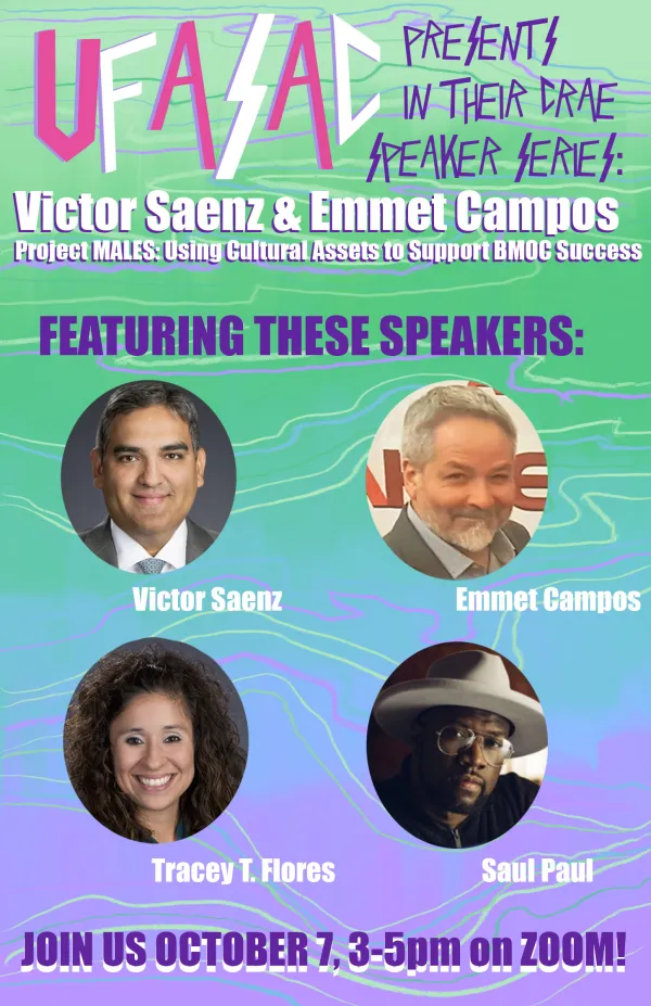 Flyer with the Project MALES speakers' headshots