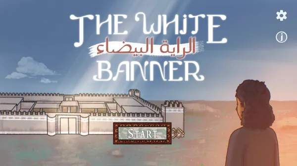 title screen for digital game the white banner
