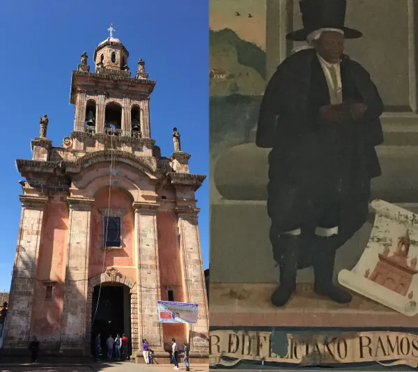 montage of church and portrait