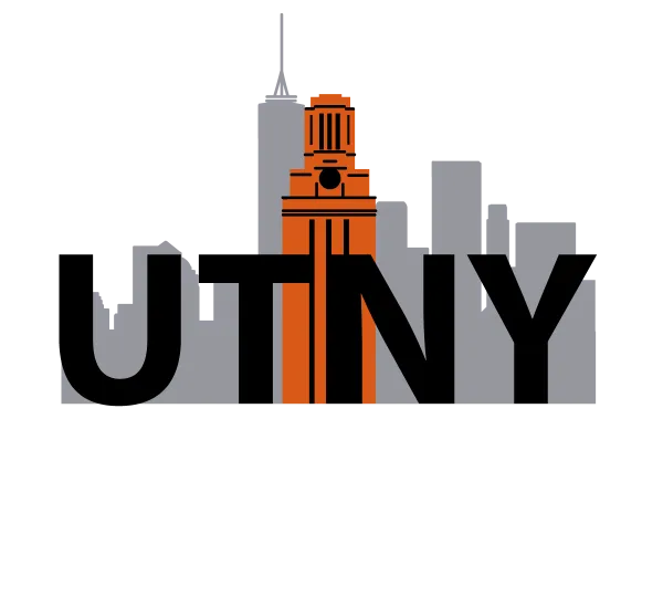 UTNY logo sits in front of a drawn New York skyline