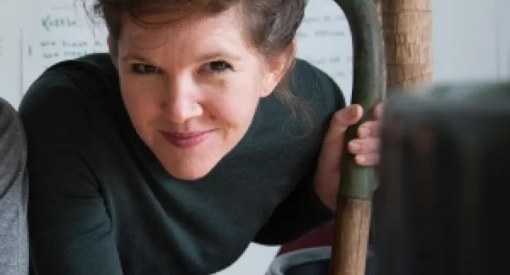 Gabrielle Reisman holding a shovel
