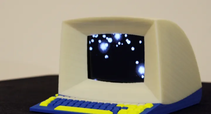 An old 1980s computer as art