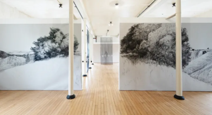 Blackard's wall-sized prints displayed 